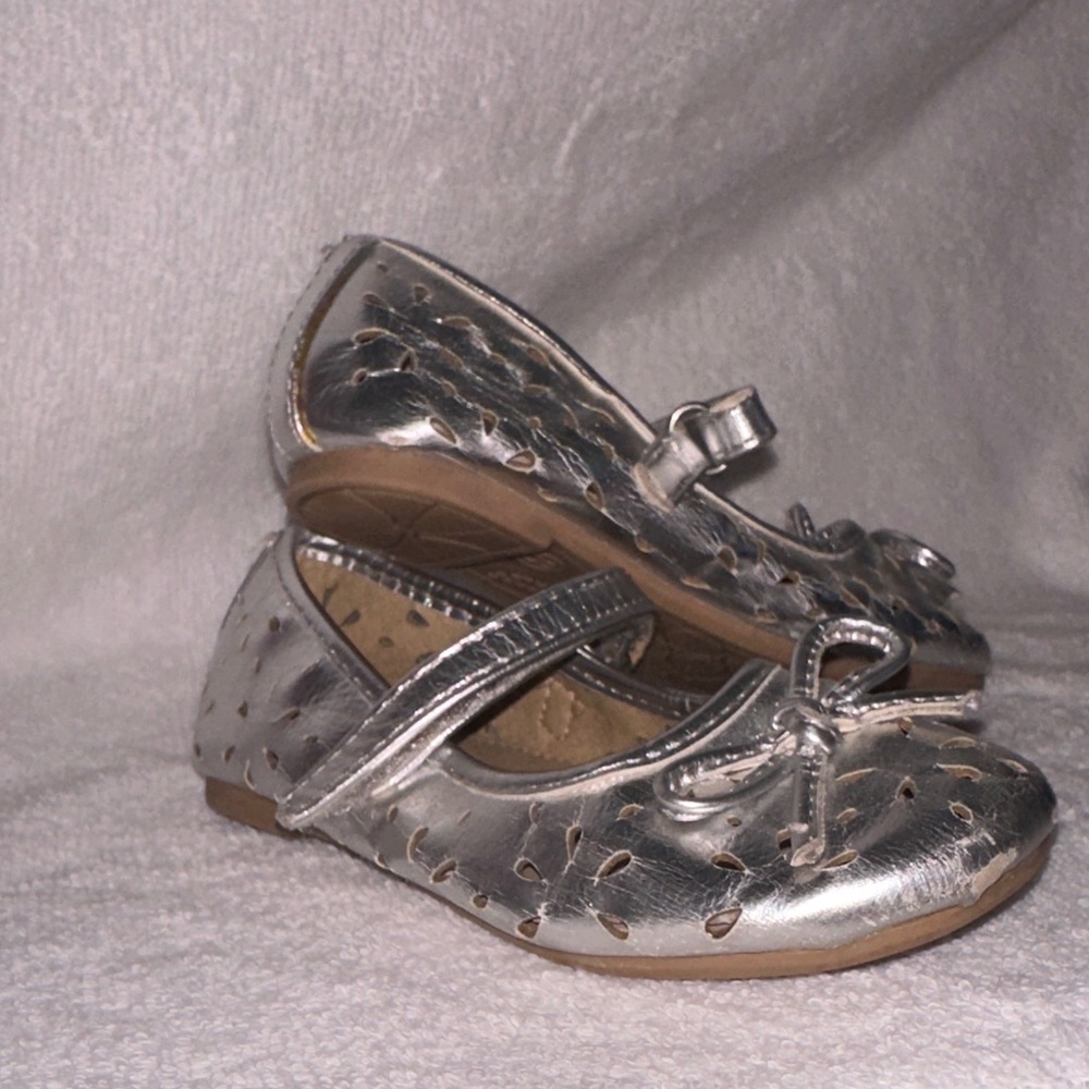 Silver Kids Mary Jane Shoes